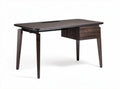 Dark wooden desk with one drawer and cable management 120 x 60 x 75cm