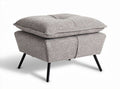 Fabric upholstered ottoman in gray with decorative tufting 40 x 40 x 35cm